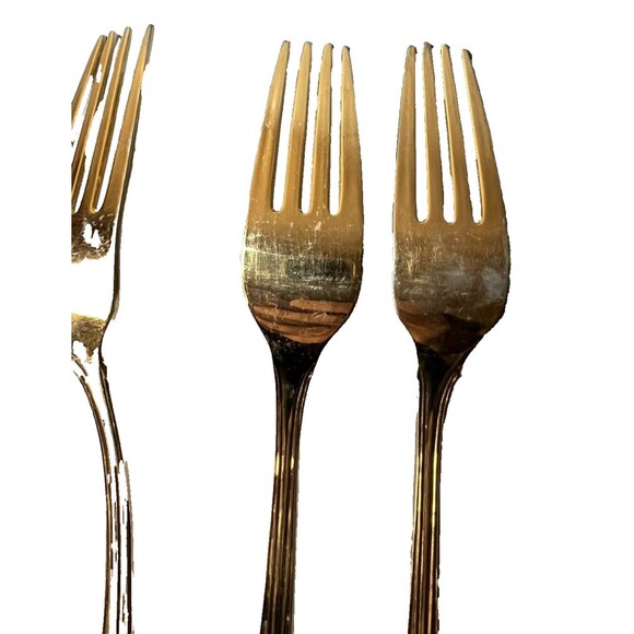 FB Rogers Golden Plated Electroplate American Chipendale Flatware 5 Dinner - Picture 9 of 16